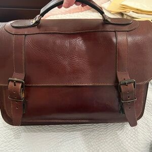 Dark brown leather briefcase